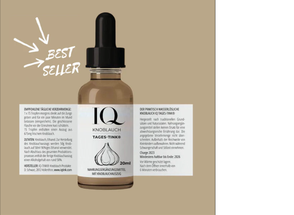 Garlic tincture, spray bottle 20ml, monthly ration